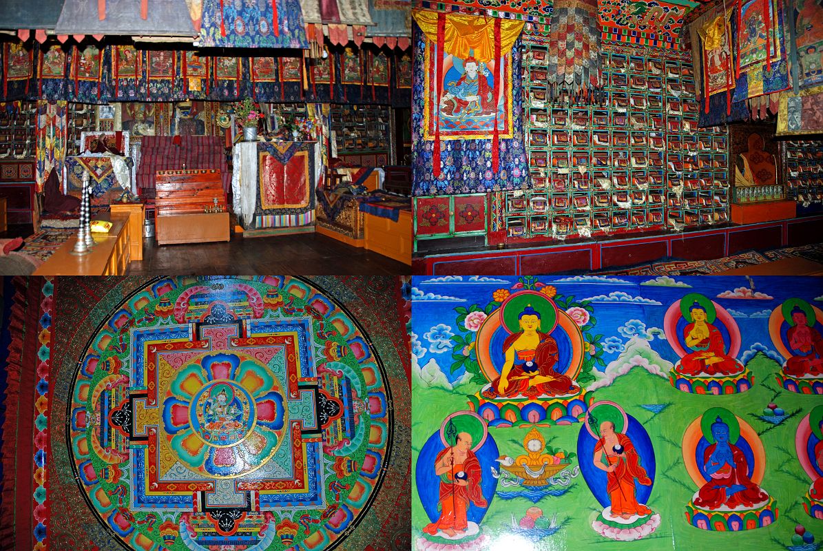 Thame 11 Thame Gompa - Main Altar, Books, Vajrasattva With Coinsort Mandala Painting, Buddha